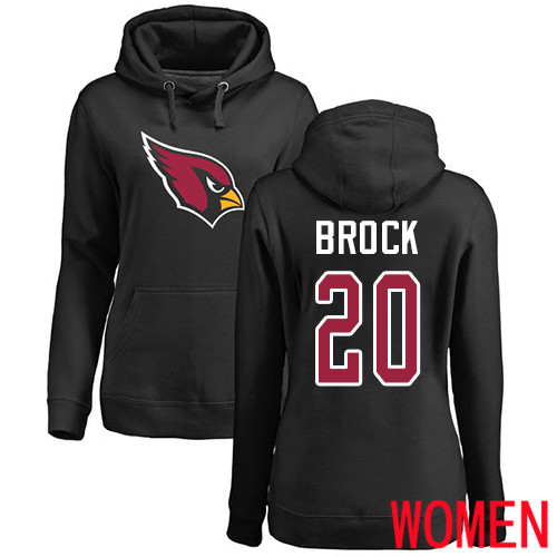 Arizona Cardinals Black Women Tramaine Brock Name And Number Logo NFL Football #20 Pullover Hoodie Sweatshirts->nfl t-shirts->Sports Accessory